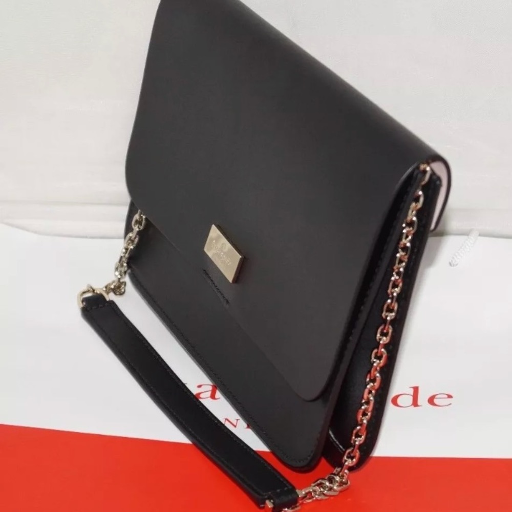 Authentic Kate Spade Leather Shoulder Bag w chain - Picture 7 of 9